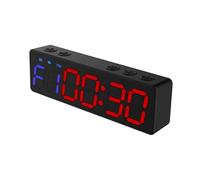 Mini minuterie de gymnastique, chronomètre Recharable, compte à rebours/horlo Portable avec dos magnétique for l'entraînement physique domicile Très Efficace(Black red)