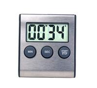 Mini minuterie numérique, Compte à rebours de 100 Minutes et chronomètre, pour la Cuisine, Le Sport, Les études, Les réunions, Le stationnement, Le Traitement médical en Acier Inoxydable Noir