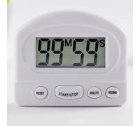 Mini minuteur numérique pour la cuisson avec écran LCD de compte à rebours, grande visibilité et boutons dédiés pour les actions de réinitialisation et d'arrêt (blanc)