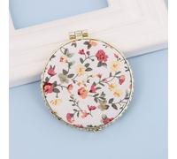 Mini Miroir De Maquillage Floral Vintage,Pliable,4 Saillies,Compact,Poche,Main,Portable,Couverture De Gril,Poche Cosmétique - Type Round-White