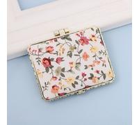 Mini Miroir De Maquillage Floral Vintage,Pliable,4 Saillies,Compact,Poche,Main,Portable,Couverture De Gril,Poche Cosmétique - Type Square-White