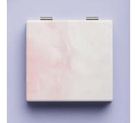 Mini Miroir De Maquillage Pliable En Pu,Double Face,Motif De C?ur,Cosmétique,Portable,Déterminer,Carré De Poche,Haute Définition.Abstract Pink.