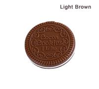 Mini Miroir De Poche Portable Avec Peigne Marron Mignon En Forme De Biscuit Au Chocolat,Accessoire De Maquillage Pliable,Cadeau.Light Brown.