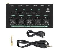 Mini mixeur audio 4 canaux, console de mixage mono stéréo à faible bruit, sortie et entrée stéréo TRS 1/4" pour petits clubs, bars, batterie électronique, guitares, basses,