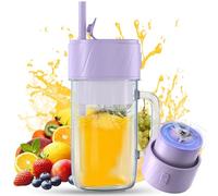 Mini Mixeur Portable, 400ML Mélangeur Portable Smoothie Maker Rechargeable USB Blender Smoothie Portable avec 6 lames Portable Juice Blender pour Cuisine Bureau Voyage Sport