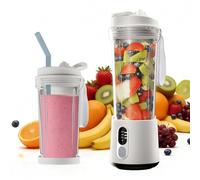 Mini mixeur portable pour smoothies - Blender Smoothie Mixeur 500ml Centrifugeuse électrique 300W pour milk-shakes et smoothies Utilisation en voyage, à la plage, au bureau ou pour le sport