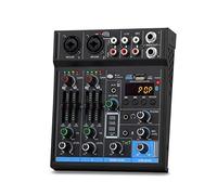 Mini mixeur Professionnel à 4 canaux, Carte Son USB Bluetooth, Alimentation fantôme 48 V, Enregistrement en Studio, mixage DJ