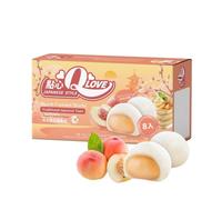 Mini mochis fourrés à la crème pâtissière à la pêche blanche Qlove (80 g)