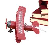 Mini modèle d'avion en métal vintage biplan en fer rétro planeur pendentif 10 x 9 x 5 cm décoratif miniature avion artisanat bureau maison bureau café bibliothèque étagère affichage collection