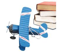 Mini modèle d'avion en métal vintage biplan en fer rétro planeur pendentif 10 x 9 x 5 cm décoratif miniature avion artisanat bureau maison bureau café bibliothèque étagère affichage collection