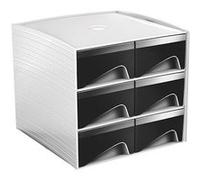 Mini module de rangement plastique My Cube 6 tiroirs noirs - Noir -