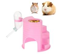 Mini&moe Cachette pour hamster - Bouteilles d'eau et bol de nourriture 3 en 1 pour petits animaux pour gerbille, rat, chinchilla, furet, hérisson