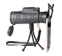 Mini monoculaire 40x60 BAK4 avec Zoom et Boussole, Clip pour téléphone, Jumelles d'observation d'extérieur Power Optics