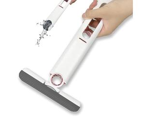 MINI MOP NETTOIE TOUT - VENTEO - Eponge pour Salle de Bain, Cuisine, Bureau, Salon, Voiture - Manche intégré - Compacte et Portable - Blanc