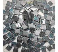 Mini-mosaïque en verre, 200g Multicolor Glass Mosaic Tiles 1cm Square 0.4cm Thick(Dark Gray)