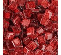 Mini-mosaïque en verre, 200g Multicolor Glass Mosaic Tiles 1cm Square 0.4cm Thick(Light Blue)