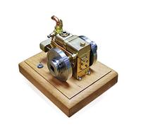 Mini moteur à essence refroidi à l'eau, 1,6 cm³, monocylindre à quatre temps, avec base en bois, kit d'expérience technique et physique pour adultes et adolescents