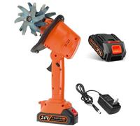 Mini motobineuse sans fil, motoculteur électrique de jardin 235 tr/min avec batterie rechargeable, 4 rangées de dents, largeur de travail 10 cm, profondeur de travail 10 cm for jardin, potager(A)