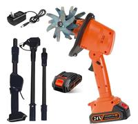 Mini motobineuse sans fil, motoculteur électrique de jardin 235 tr/min avec batterie rechargeable, 4 rangées de dents, largeur de travail 10 cm, profondeur de travail 10 cm for jardin, potager(C)