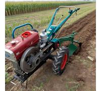 Mini motoculteur de ferme - Tracteur de marche à 2 roues - Tracteur manuel pour le labourage du sol, la plantation et l'agriculture à petite échelle