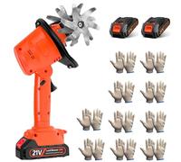 Mini motoculteur sans fil, rotavateur électrique de jardin 21 V avec 235 tr/min, 2 batteries, 10 gants, largeur de labour de 10 cm, profondeur de travail de 10 cm, désherbeur manuel