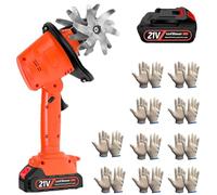 Mini motoculteur sans fil, rotavateur électrique de jardin 21 V avec 235 tr/min, 2 batteries, 10 gants, largeur de labour de 10 cm, profondeur de travail de 10 cm, désherbeur manuel