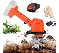 Mini Motoculteur sans Fil Rotavator De Jardin électrique 235rpm avec 1/2 * 21v Batterie 4 Rangées De Dents Largeur De Travail 10cm Profondeur De Travail 10cm pour Jardin Champ De Légumes Se a Battery