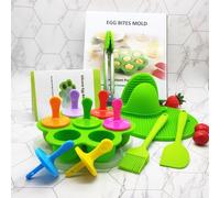 Mini moule à bâtonnets glacés en silicone, moule à 7 bâtonnets glacés DIY avec bâtonnets colorés en plastique, machine à faire des bâtonnets glacés pour bouchées aux œufs（Vert）