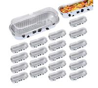 Mini Moule À Gâteau - 20 Mini Moules À Pain En Aluminium, 200 Ml Réutilisable Antiadhésif Rectangle Cuisson Tasses Cuillères Moules |À Muffins Brownie Pan Ramequin Ou Pain Récipient Pour Cuisine Cuiss