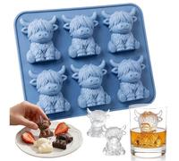 Mini-Moule à GlaçOns En Forme De Vache Des Highlands, Adorable Moule En Silicone 3d, RéUtilisable Et Amusant, IdéAl Pour Les GeléEs, Les Cocktails, Le Café Ou Le Chocolat (1 PièCe)