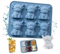 Mini moule à glaçons en forme de vache des highlands, Moule glacon silicone, Moules animal amusant, Mini moule à glaçons 3D en silicone en forme de vache, pour chocolat, bonbons, friandises maison