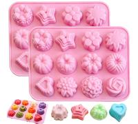 Mini Moule à Kougelhopf en Silicone, 2 Pièces Moule Antiadhésif pour Gâteau Gugelhupf 12 Capacités,Antiadhésifs en Silicone pour Gâteau, Chocolat, Sans BPA, Résistant au Four et Lave-Vaisselle