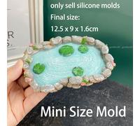 Mini Moule À Rocaille En Silicone Pour Étang,Feuille De Lotus,Gypse,Résine Époxy,Argile,Bricolage,Outils De Décoration De Bureau - Type E-Large-Pond-Mold