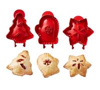 Mini moules à gâteau avec 6 designs - Arbre de Noël, mitaines, étoiles, fruits, châtaignes - Moule à biscuits pour l'automne, Halloween et Noël