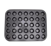 Mini moules à muffins antiadhésifs en acier au carbone, moules de cuisson professionnels pour muffins, cupcakes, biscuits, cheesecakes, tartes, quiches, revêtement PTFE, faciles à (35 grilles)