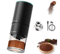 Mini Moulin à café électrique Rechargeable, broyeur Conique Automatique Compact, 38 Niveaux de réglage, Noyau de broyage en Acier Inoxydable 420 avec Brosse Propre et USB, adapté au Camping