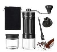 Mini moulin à café manuel - Moulin à café manuel - 40 niveaux de réglage - Portable - Avec 2 verres - Sac en velours - Pour la maison, les voyages, le camping, l'expresso, la presse française