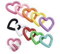 Mini Mousqueton Coeur Coloré,30 Pièces Anneau Porte Clef Mousqueton Petit,Anneaux Sac a Main Colorée à Ressort Fermoir de Poche pour Sangle Chaîne Porte Clés Sac à Dos Bricolage Artisanat