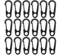 Mini mousqueton en alliage de zinc - ZOR® - 31,3x14,3 mm - Noir - Lot de 20 pièces - Idéal pour escalade - Randonnée