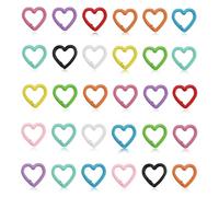 Mini Mousquetons Cœur Coloré,30 PCS Boucles de Alliage d'Aluminium Résistant Fermoir Pivotant à Ressort Automatique de Sécurité pour Porte-Clés Amovible Sac à Dos Bouteille d'Eau