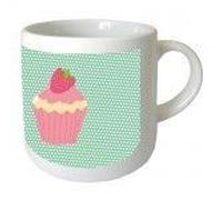 CBKREATION Mini mug Cupcakes - En céramique - Multicolor - H 7 cm - Ø 7 cm - Résistant au micro-onde et au lave-vaisselle