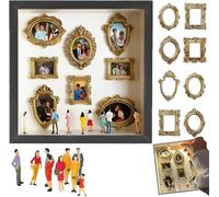 Mini-musée à Monter soi-même, Coffret Silhouette, kit Cadre vitrine avec Mini-Cadres dorés et Figurines, 2026. Célébrez Vos Souvenirs Uniques avec Style, pour Un Anniversaire, Un Mariage