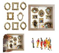 Mini-musée à Monter soi-même, Coffret Silhouette, kit Cadre vitrine avec Mini-Cadres dorés et Figurines, 2026. Célébrez Vos Souvenirs Uniques avec Style, pour Un Anniversaire, Un Mariage