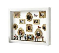 Mini Museum Frame - Memory Photo Case avec lumière LED | Cadre photo miniature avec 8 figurines - pour famille, Saint-Valentin, anniversaire