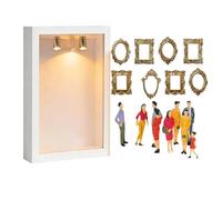 Mini Museum,Miniature en Bois - Figurines Mini Musée | Cadre Créatif Adulte pour Décor Maison Cadeau Anniversaire et Noël