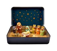 Mini Nativity Tin - Compact Holiday Decoration Set, Pocket-Sized Christmas Table Centerpiece with Detailed Holy Family Figurines for Home Office Bedroom Entrance Study Bookshelf Church Desktop Enhance