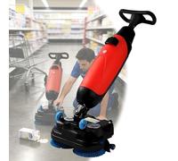 Mini Nettoyeur de sols de qualité Professionnelle, Mini Nettoyeur de sols à Double Brosse, adapté aux Maisons, Bureaux, salles de Bains et Petits espaces commerciaux.(Red)