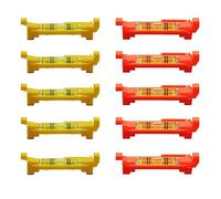 Mini Niveau à Bulle avec Ligne de Ficelle et Crochets Moulés pour la Maçonnerie, la Plomberie - 10 Pièces (Jaune et Orange)