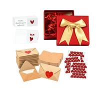 Mini Note Cards - Small 3x4cm Stationery Set, Greeting Envelopes, Heart-Shaped Love Letters | DIY Decorative Stickers, Romantic Pocket-Sized Keepsake Wallet Surprise for Couples Valentine with E