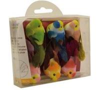 Mini oiseaux décoratifs (sur pince) - 6 pièces Multicolore G